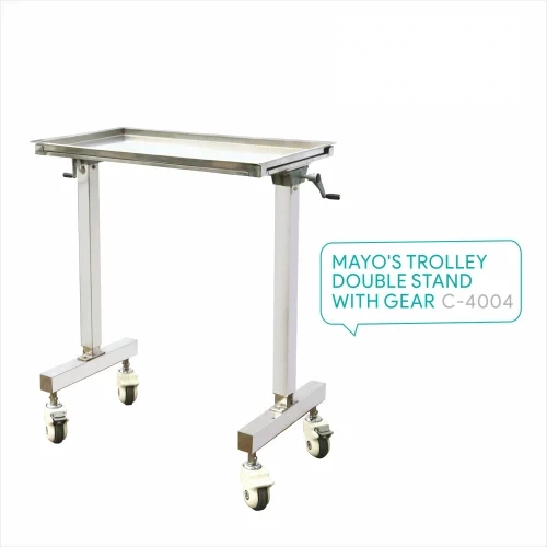C 4004 Double Stand Mayo's Trolley