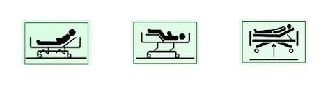 Three-Function Electric Hospital Bed (Aluminium Rails) Functional Positions Diagram