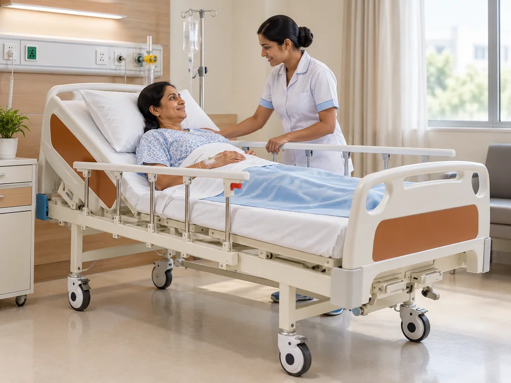 Movable Full-Fowler Bed with ABS (Central Locking)
