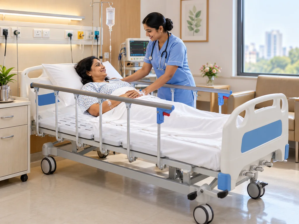 Three-Function Manual Hospital Bed (Hi-Low Adjustment)