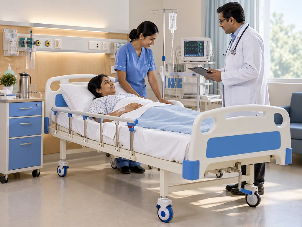 Semi-Fowler Manual Hospital Bed with ABS
