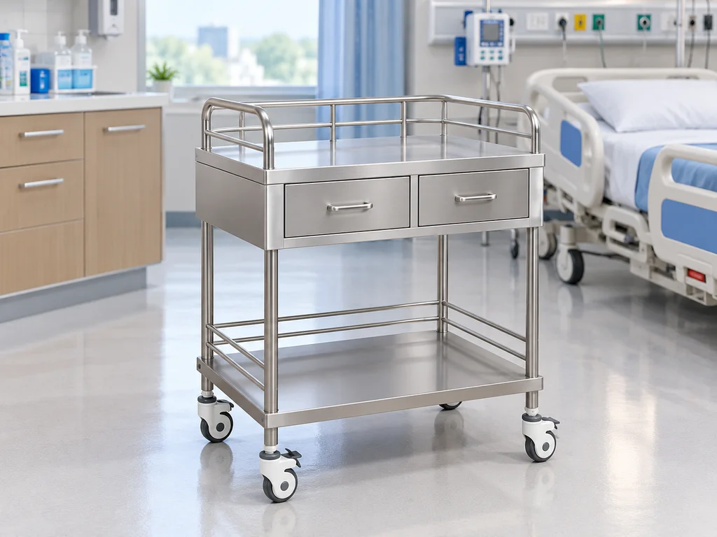 Medicine Trolley - Two Drawer (Vertical Stack)