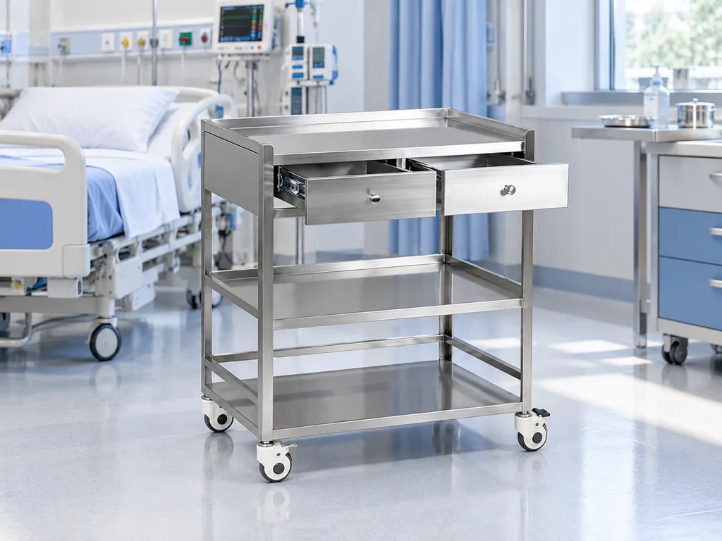 Three-Tier Medicine Trolley - Two Drawer