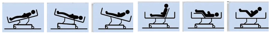 Five-Function ICU Bed Functional Positions Diagram