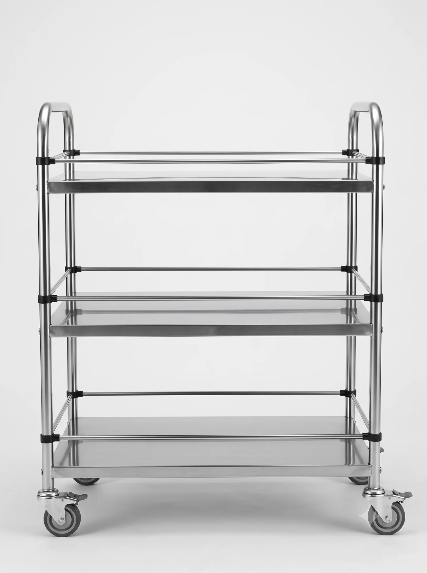 STAINLESS-STEEL INSTRUMENT TROLLEY – THREE SHELVES Image 1