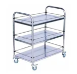 STAINLESS-STEEL INSTRUMENT TROLLEY – THREE SHELVES Image 2