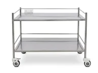 STAINLESS-STEEL INSTRUMENT / EQUIPMENT TROLLEY – TWO SHELVES Image 1