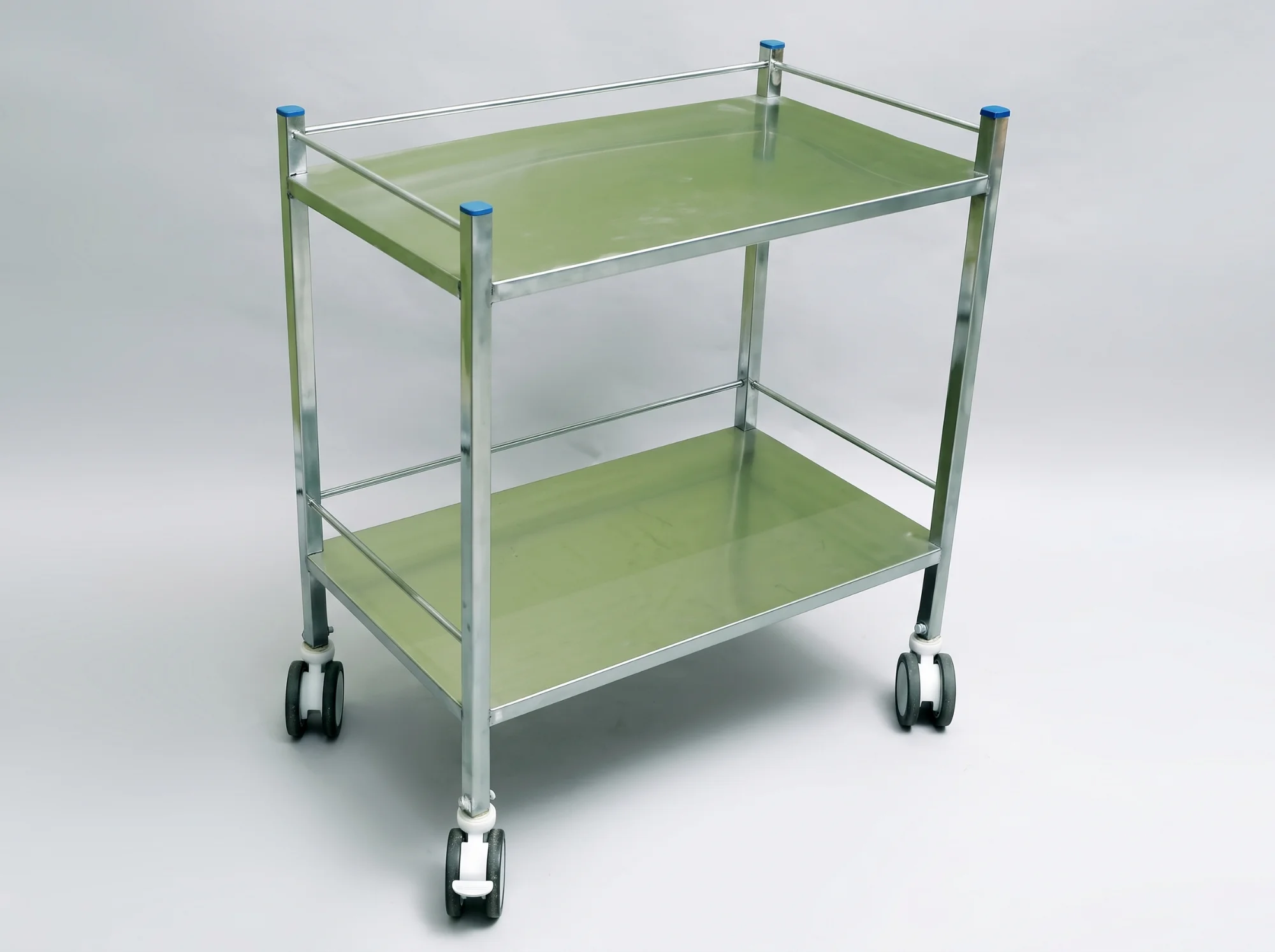 STAINLESS-STEEL INSTRUMENT TROLLEY – TWO SHELVES Image 1
