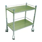 STAINLESS-STEEL INSTRUMENT TROLLEY – TWO SHELVES Image 2