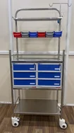 SS CRASH CART WITH IV ROD AND LOCKABLE DRAWERS Image 1