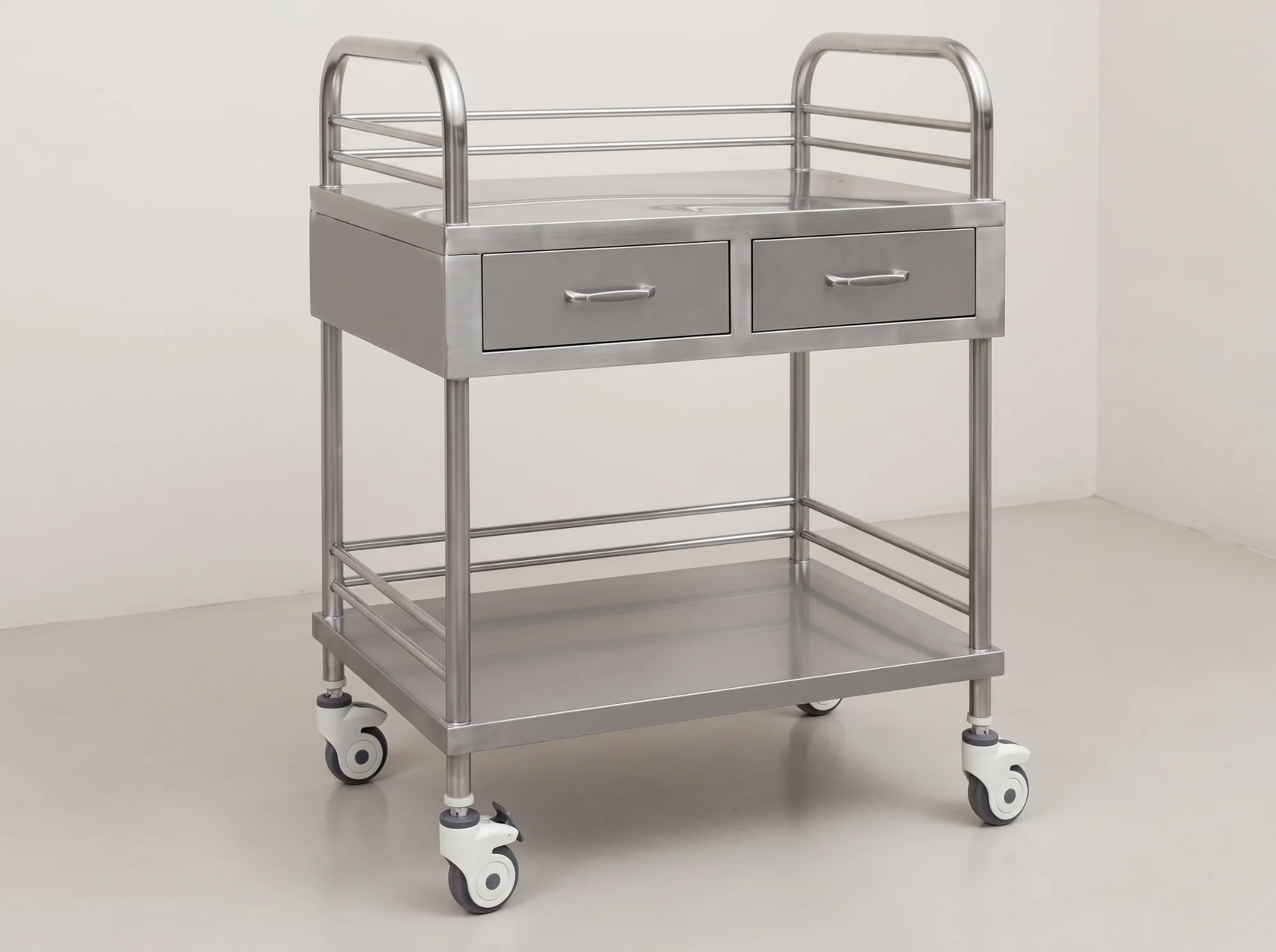 Instrument Trolley - Two Drawer with Push Handles Image 1