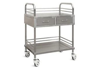 Instrument Trolley - Two Drawer with Push Handles Image 2