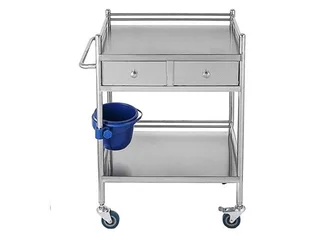 Medicine Trolley - Two Drawer with Bucket Holder Image 2