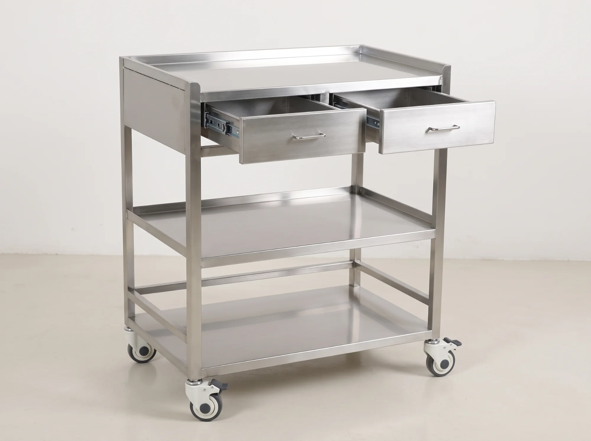 Three-Tier Medicine Trolley - Two Drawer Image 2