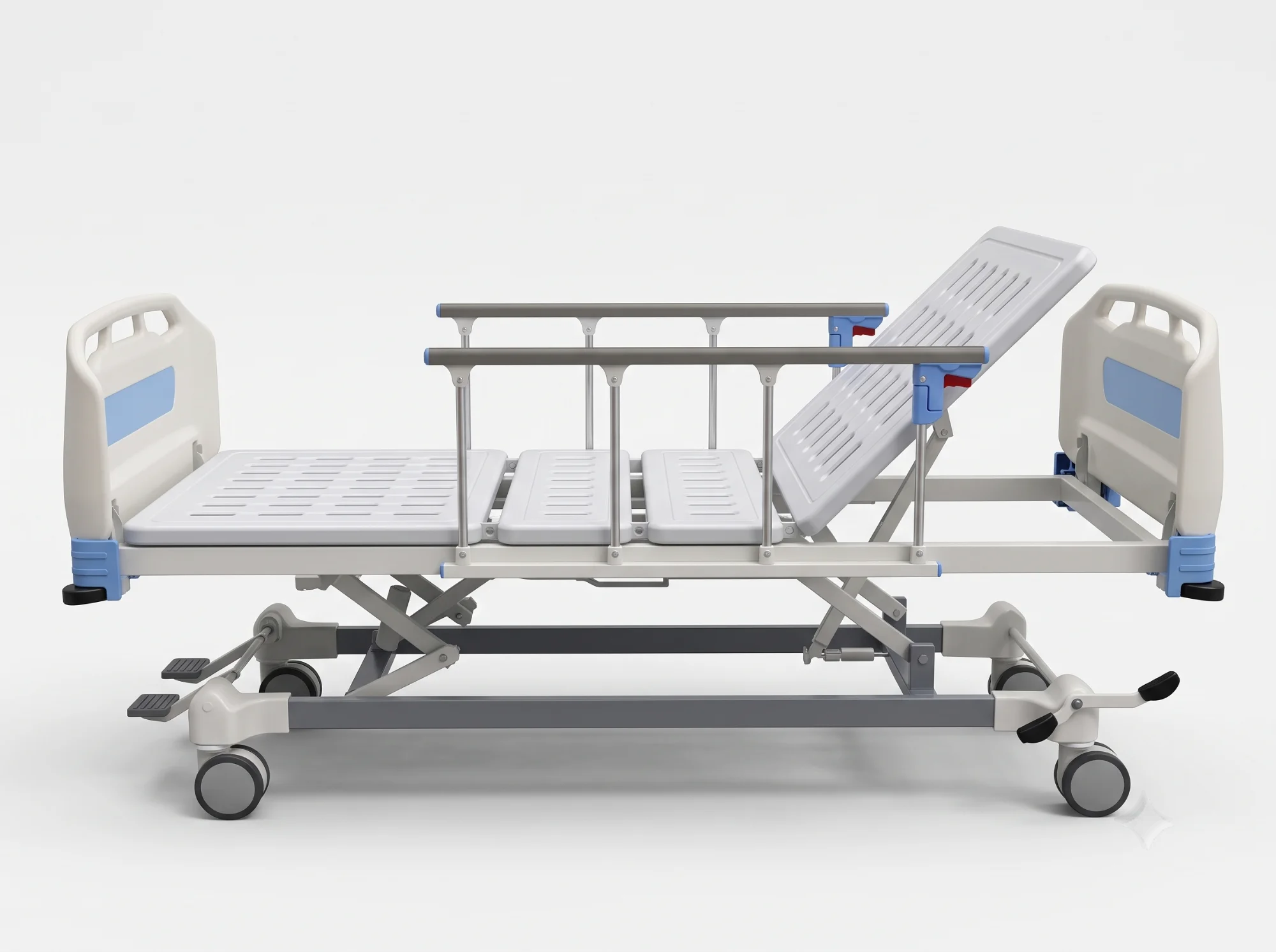 Manual Two-Crank Hospital Bed with Central Brake Image 2
